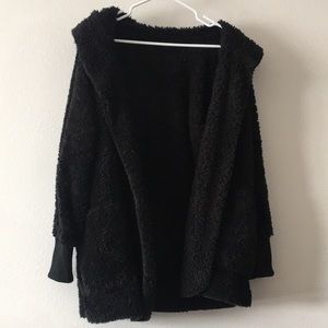 Black teddy hoodie sweater